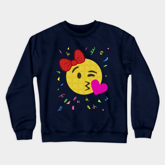 Emoji Birthday Shirt - Girl Heart Kiss Crewneck Sweatshirt by Xeire